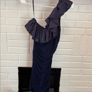 Ruffle ruched cocktail dress